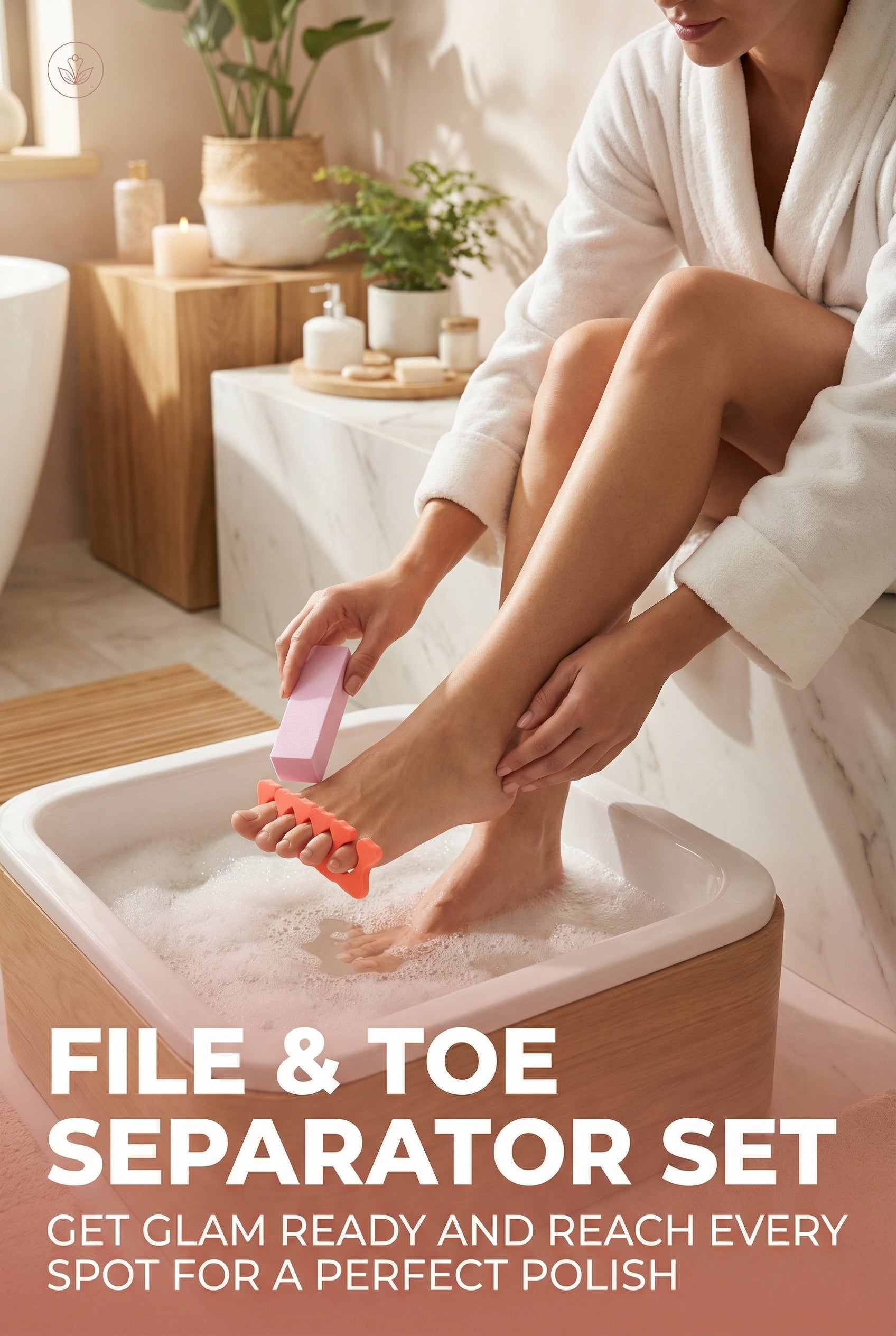 Nail file board and toe separator bundle